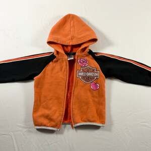 Harley Davidson Little Girls' Glitter Princess Fleece Zip Hoodie 6523971